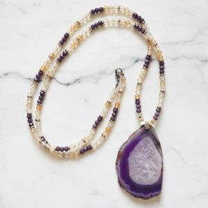 Agate, Crystal & Hematite Necklace – Boho Jewellery